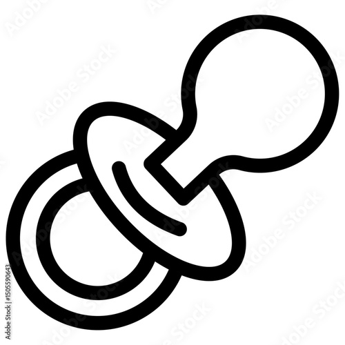 Nipple icon Black and white outline vector