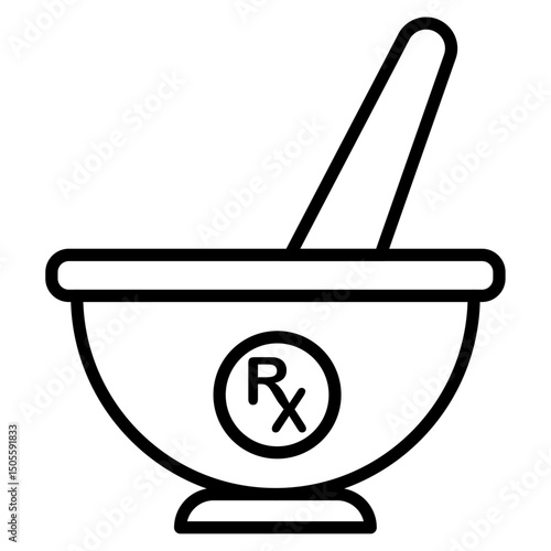 RX icon icon Black and white outline vector