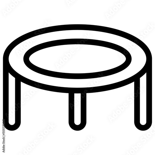 trampoline icon Black and white outline vector