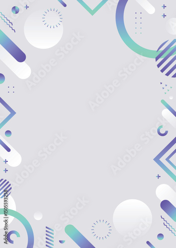 近未来感のある清潔あるグラデーション 幾何学模様の背景 縦長サイズ