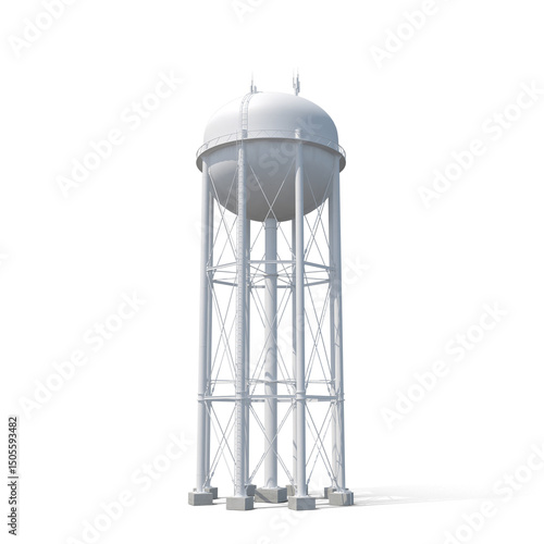 Water Tower isolated on transparent background