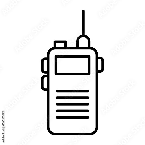 Walkie talkie icon Black and white outline vector