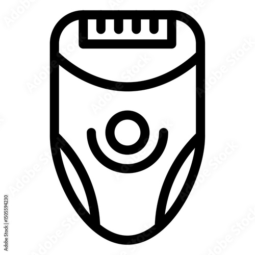 Woman electric epilator icon Black and white outline vector