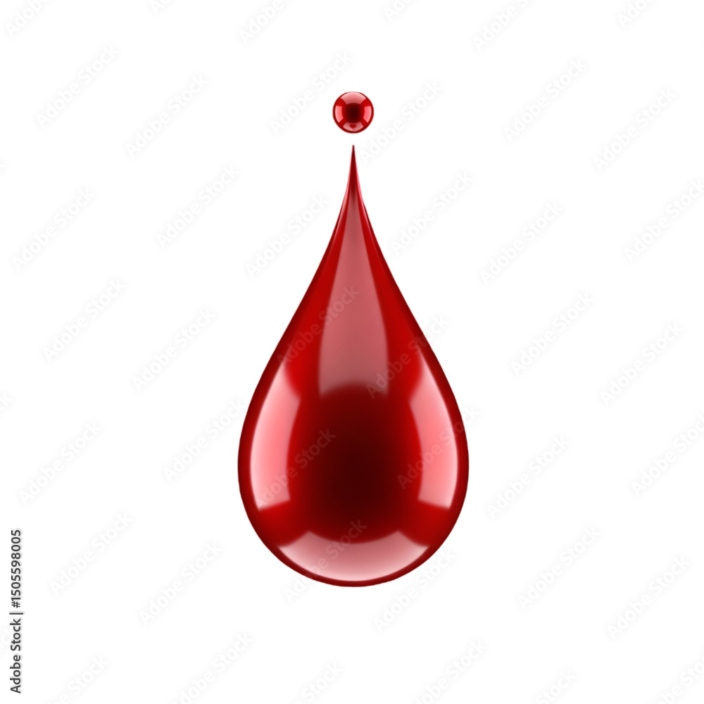 Fototapeta premium Isolated glossy red drop on black
