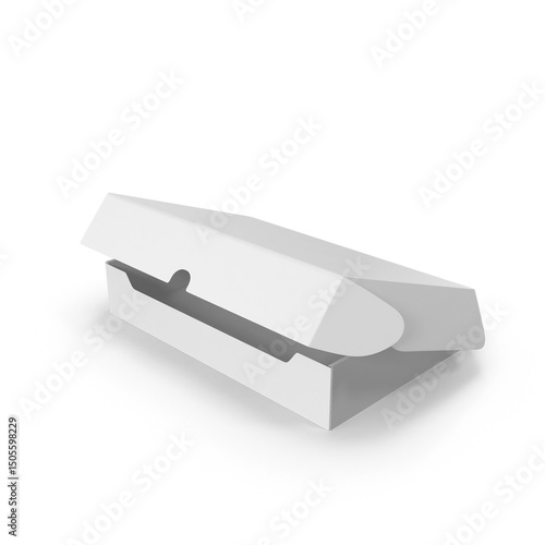White Packaging Box isolated on transparent background
