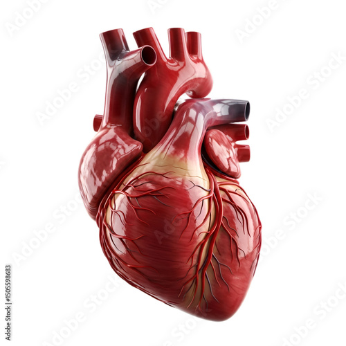 Wallpaper Mural Vivid threedimensional glossy heart rendering on black Torontodigital.ca