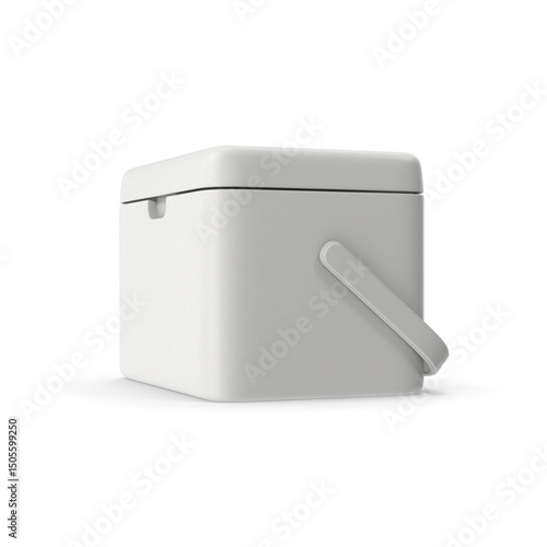 White Plastic Ice Cooler isolated on transparent background