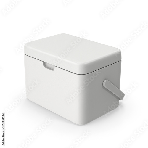 White Plastic Ice Cooler isolated on transparent background
