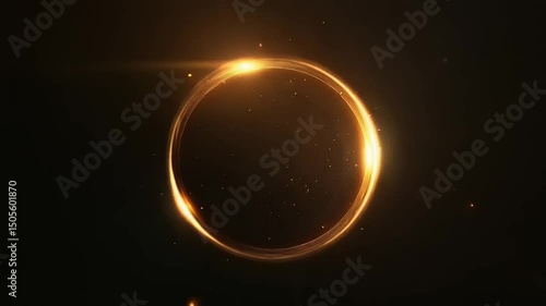 Golden ring graphic on a dark background
