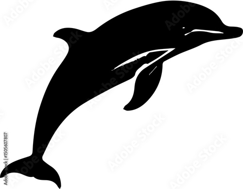 dolphin silhouette isolated on white