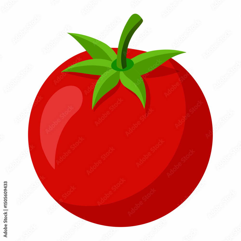 Realistic full-body tomato illustration on a clean white background, perfect for food-related digital products, packaging, and educational use. Realistic full-body tomato illustration on a clean white background, perfect for food-related digital products, packaging, and educational use.