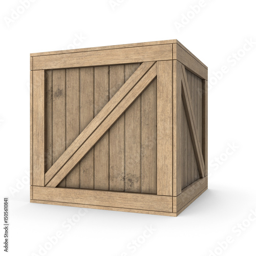 Wooden Box isolated on transparent background