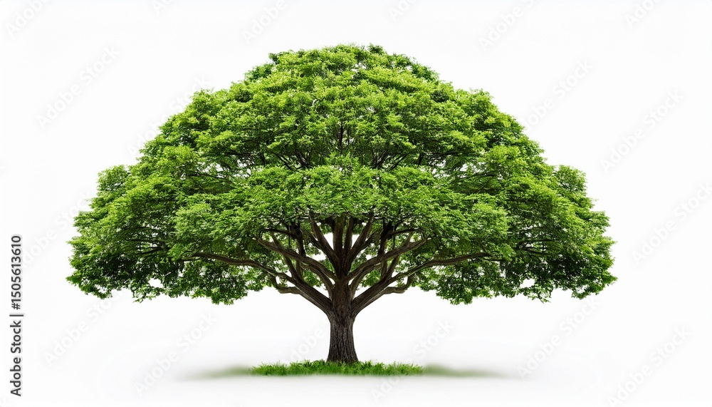Fototapeta premium lush green tree with white background isolated for easy integration into designs