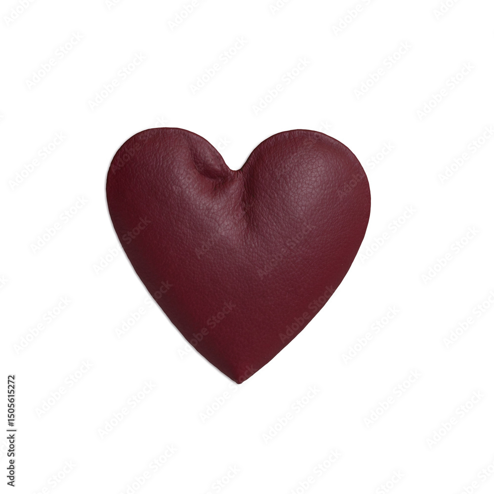 Leather heart dark red on transparent background transparent background isolated png stock Leather heart dark red on transparent background transparent background isolated png stock