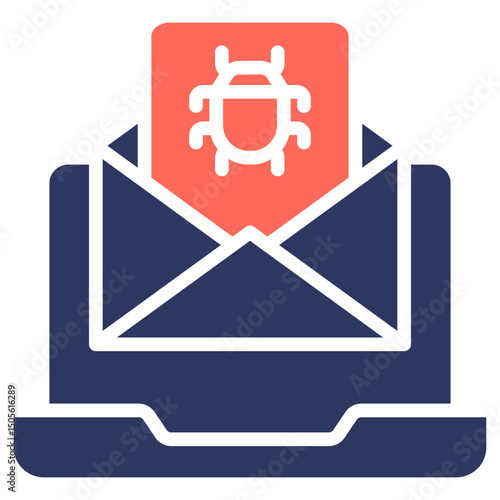 Email Virus glyph color icon