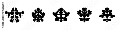 Rorschach test set. Rorschach inkblots vector collection.