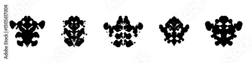 Rorschach test set. Rorschach inkblots vector collection.