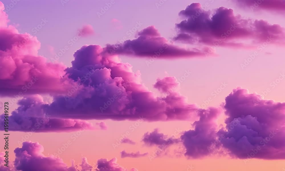 Vibrant Pink And Purple Clouds At Sunset With Glowing Light And Dramatic Atmosphere Vibrant Pink And Purple Clouds At Sunset With Glowing Light And Dramatic Atmosphere