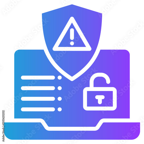 Security Warning glyph gradient icon