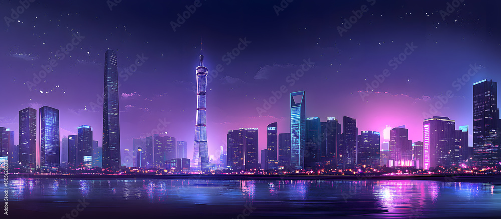 Fototapeta premium night view of the city