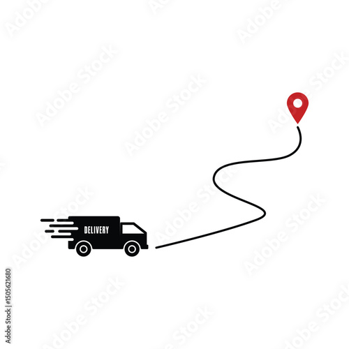 delivery truck gps tracking icon vector design template