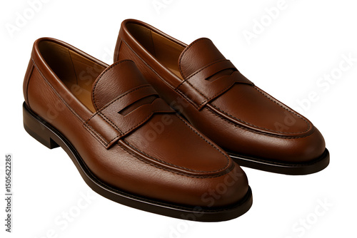 pair of brown leather shoes