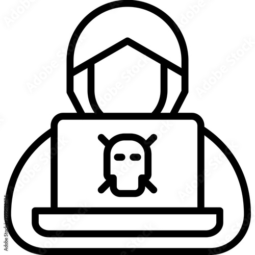 Hacker line icon