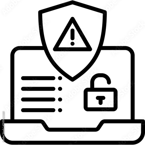 Security Warning line icon