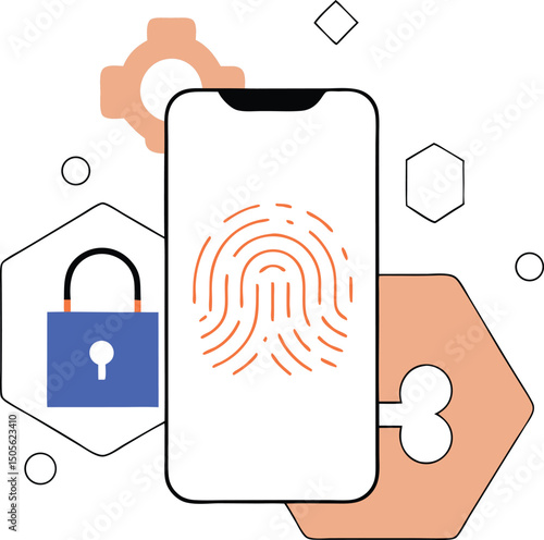 Digital security and fingerprint authentication for data protection and access control.