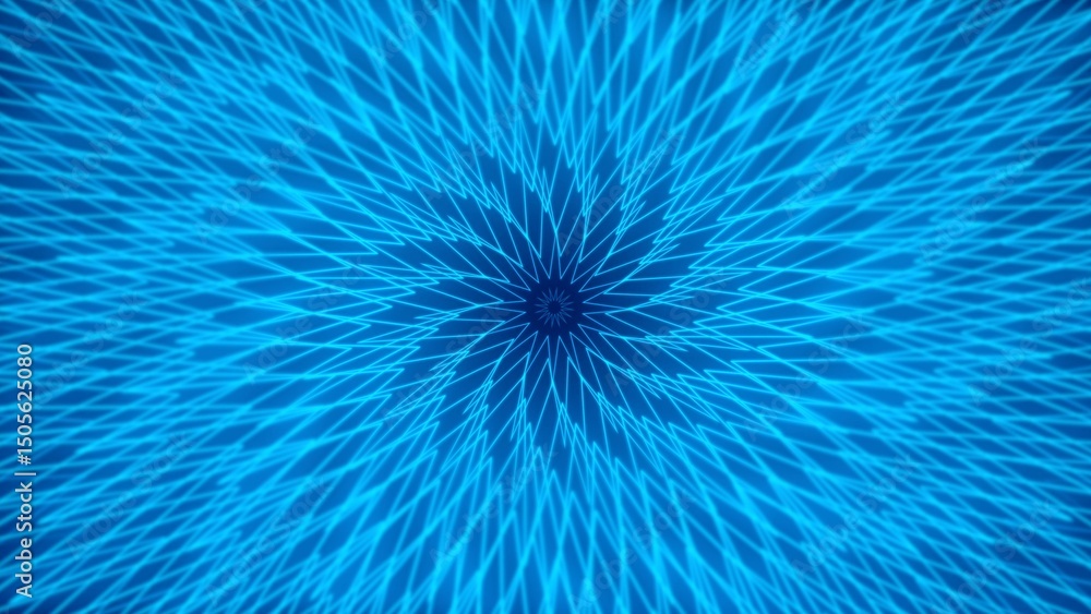 Fototapeta premium abstract blue light tunnel background illustrationwith rays