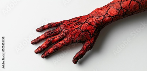 An isolated white background serves as the setting for a lone undead hand, perfect for Halloween