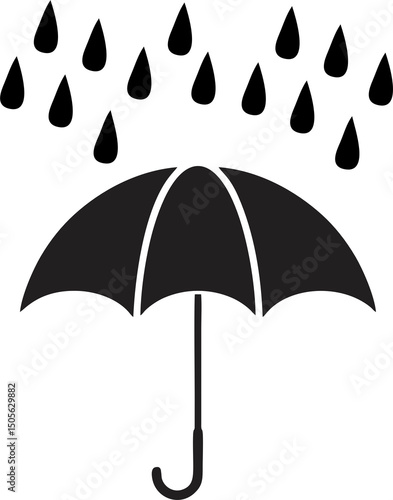 black umbrella vector illustration