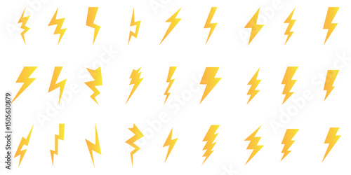 Lightning icon set. Electric sign and symbol. Power icon. Energy sign. electric icon vector. power icon. energy sign eps 10