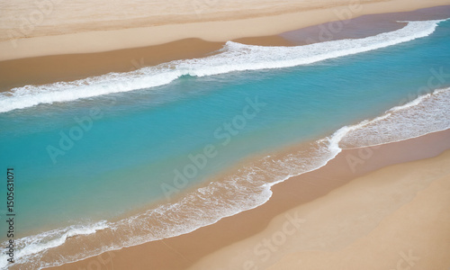 바닷가 모래사장과 아름다운 풍경 파도