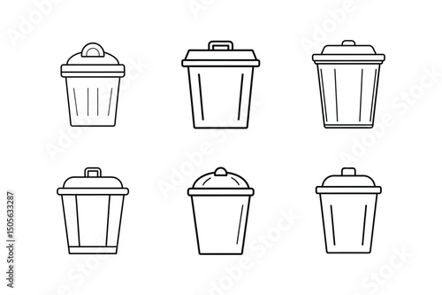 compost bin line art vector illustration