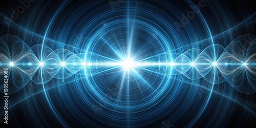 fractal light pulse spreading through dark void symmetrical ripples in space , symmetry, fractal,  symmetry, fractal, void