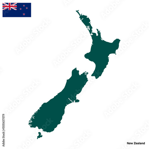 New Zealand country vector map isolated on transparent background