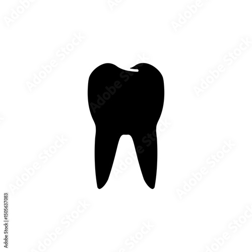 Healthy Human Tooth, Stomatology Solid Flat Vector Icon Isolated on White Background.