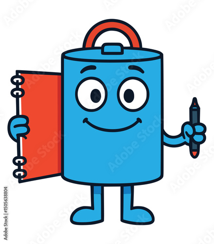 Mascot Holding Notebook illustration logo design clipart mascot