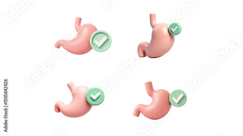 3d cute stomach tick png