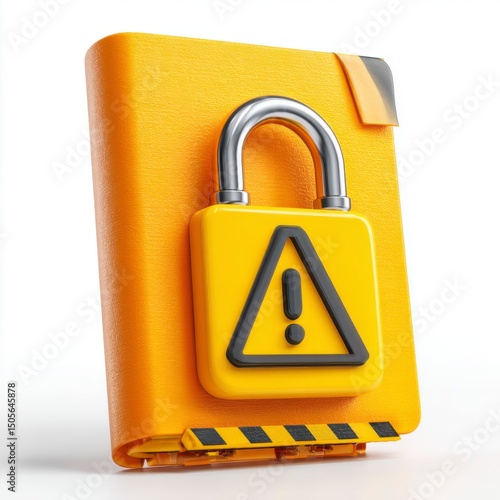 Secure Document Folder with Lock Symbol for Data Protection Concepts