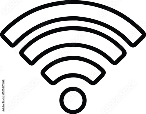 Sleek black silhouette illustrating digital wireless connectivity and networks