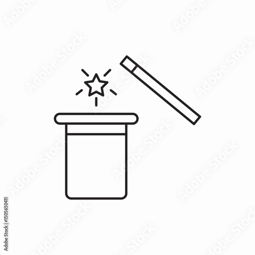 Magic wand entertainment trick icon vector sign
