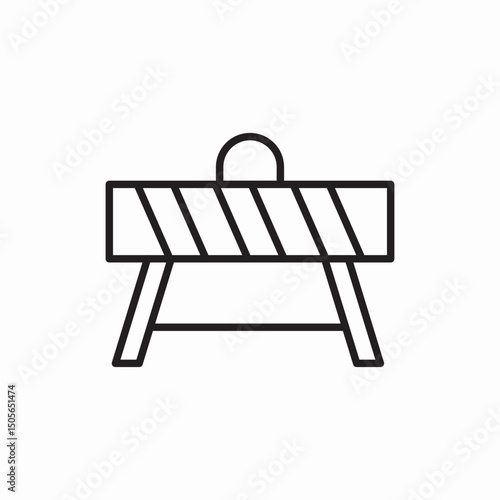 Road construction barrier warning icon vector sign