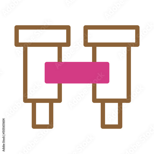 Abstract conceptualization binoculars form design with geometric shapes and vivid colors