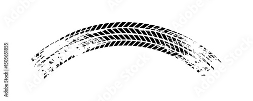 Grunge Car Tire Tracks Vector Illustration