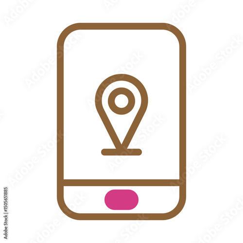 Mobile navigation app icon design for smart device application interface