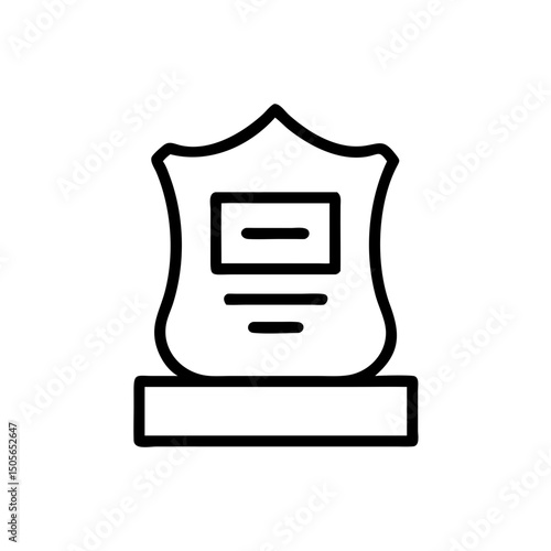 Shield-shaped tombstone icon in line style