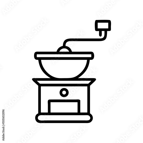 Manual coffee grinder icon in line style