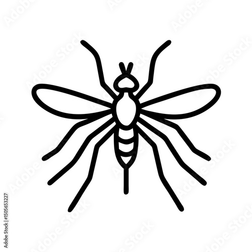 Mosquito icon in minimal black line style